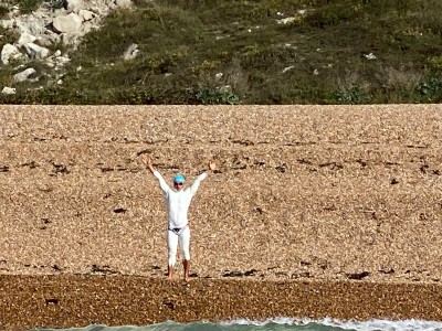 Sur les galets, avant le départ
